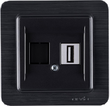 Розетка USB Type-A 5V-2.4A Arvia Electric Lavin Чорний матовий (21 25 4000 251)